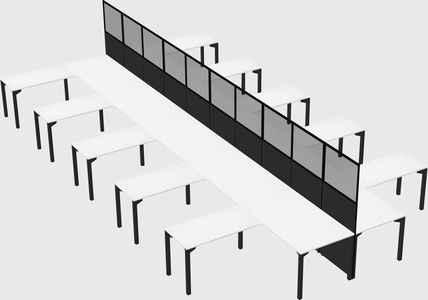 Shared l-shape cubicle