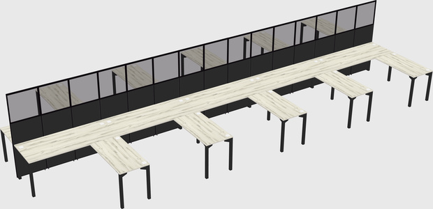 Shared l-shape cubicle