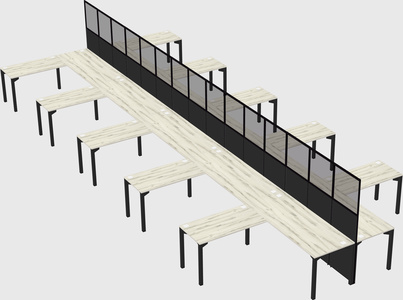 Shared l-shape cubicle