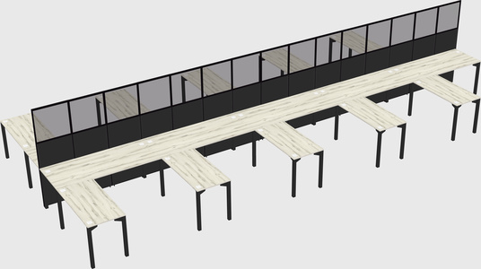 Shared l-shape cubicle