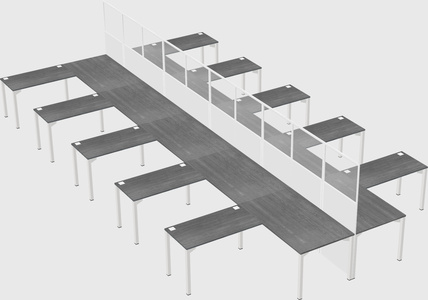Shared l-shape cubicle