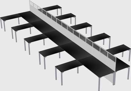 Shared l-shape cubicle