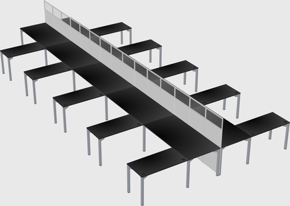 Shared l-shape cubicle