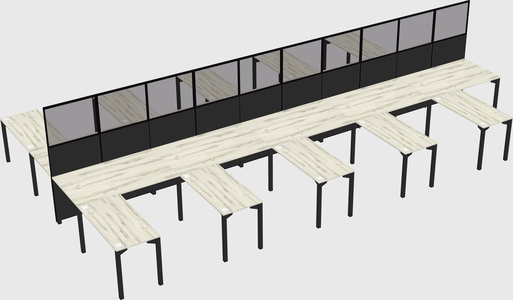Shared l-shape cubicle