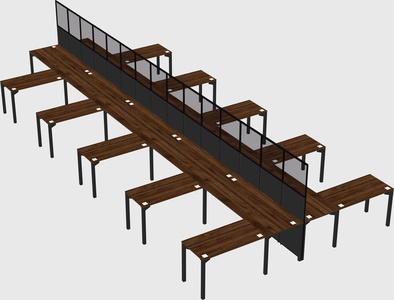 Shared l-shape cubicle