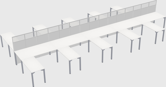 Shared l-shape cubicle