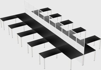 Shared l-shape cubicle