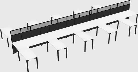 Shared l-shape cubicle