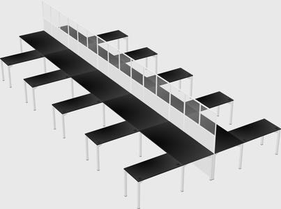Shared l-shape cubicle
