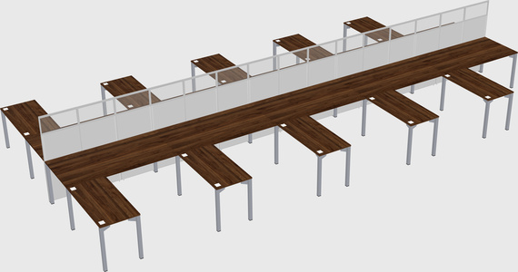 Shared l-shape cubicle
