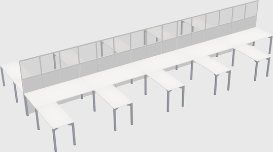 Shared l-shape cubicle