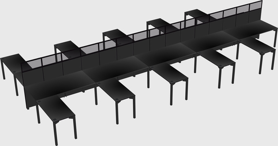 Shared l-shape cubicle