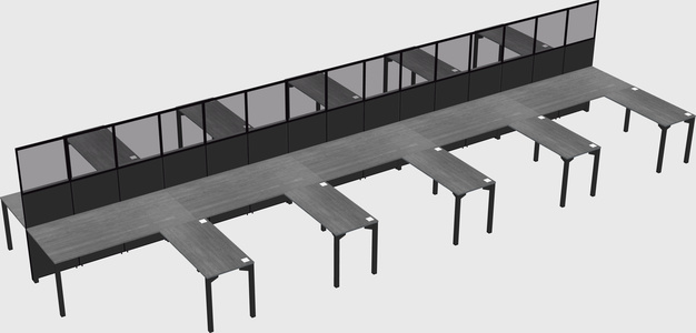 Shared l-shape cubicle