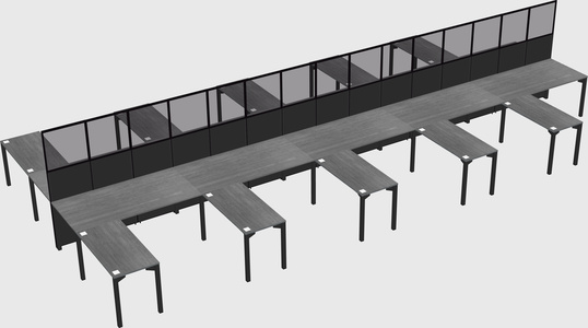 Shared l-shape cubicle
