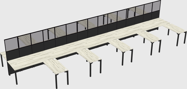 Shared l-shape cubicle