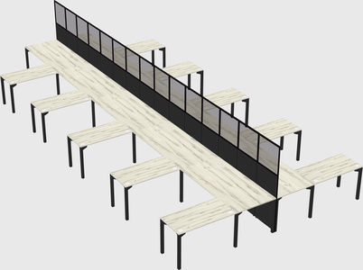 Shared l-shape cubicle