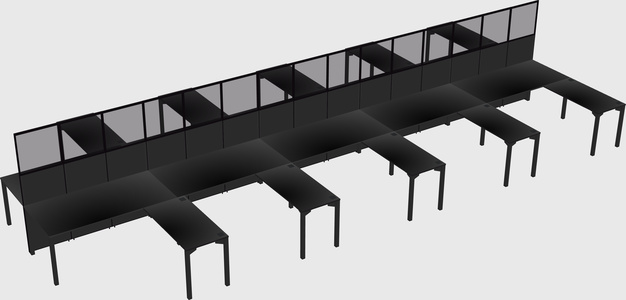 Shared l-shape cubicle