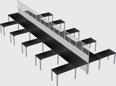 Shared l-shape cubicle