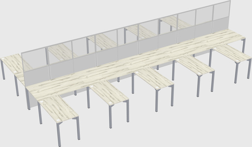 Shared l-shape cubicle