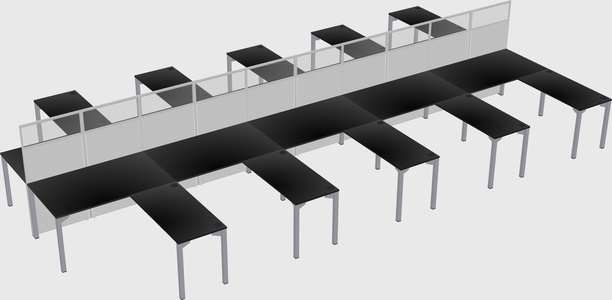 Shared l-shape cubicle