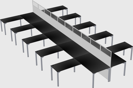 Shared l-shape cubicle