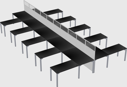 Shared l-shape cubicle