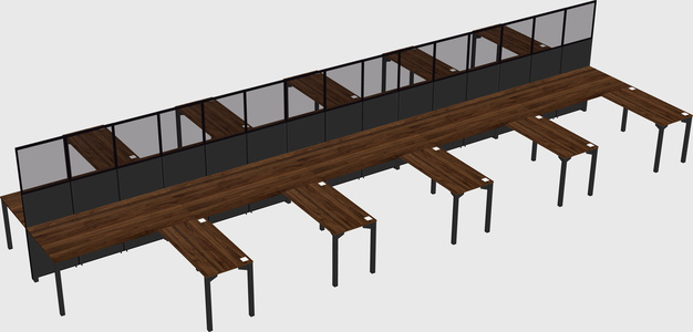 Shared l-shape cubicle