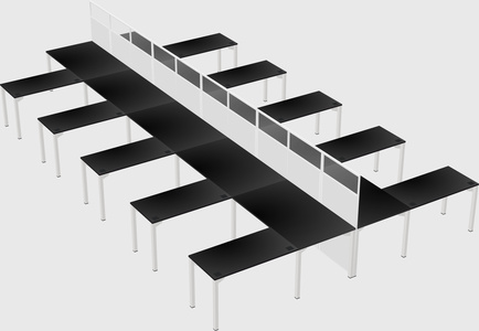 Shared l-shape cubicle