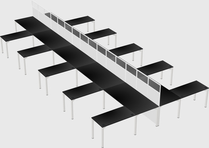 Shared l-shape cubicle