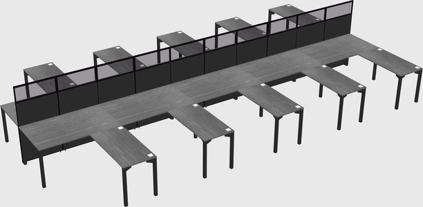 Shared l-shape cubicle