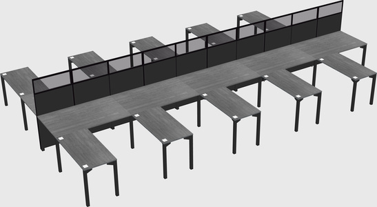 Shared l-shape cubicle