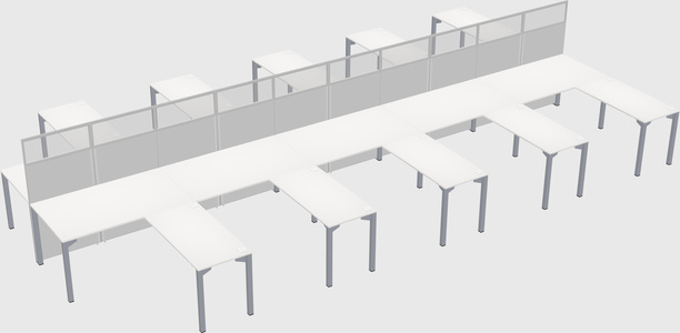 Shared l-shape cubicle