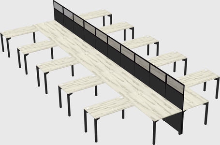Shared l-shape cubicle