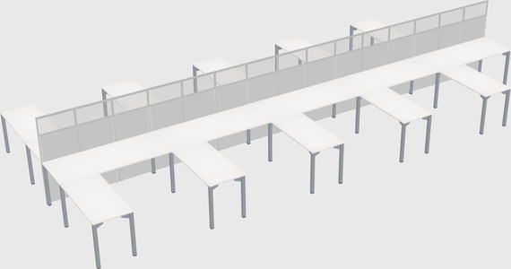 Shared l-shape cubicle