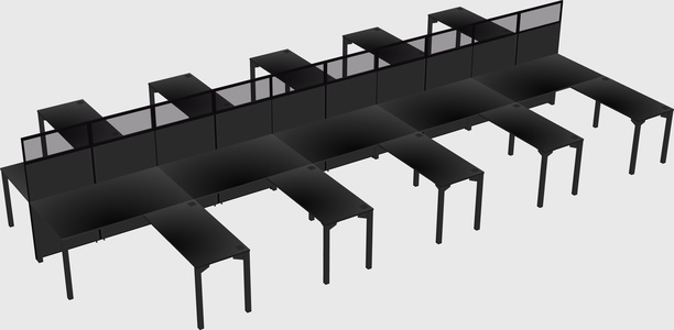 Shared l-shape cubicle