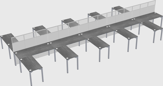 Shared l-shape cubicle