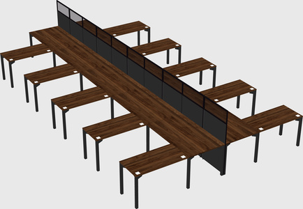 Shared l-shape cubicle