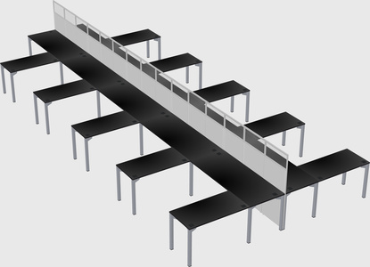 Shared l-shape cubicle