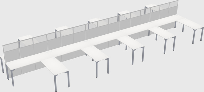 Shared l-shape cubicle