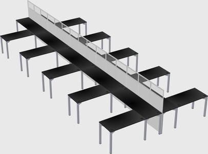 Shared l-shape cubicle