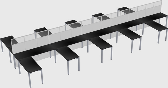 Shared l-shape cubicle