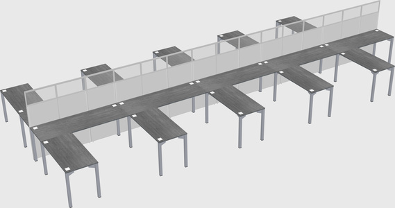 Shared l-shape cubicle
