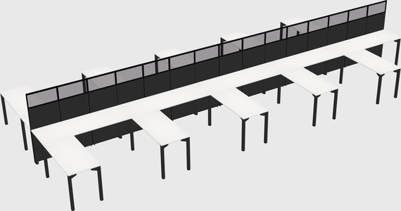 Shared l-shape cubicle