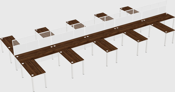 Shared l-shape cubicle