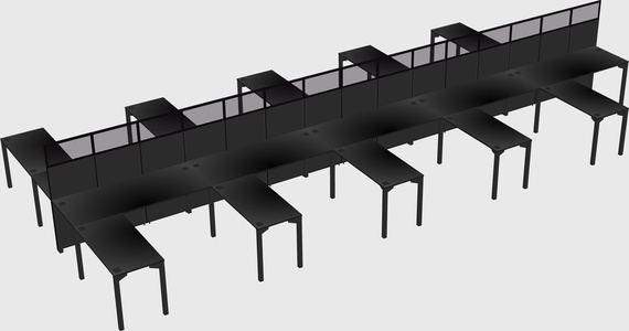 Shared l-shape cubicle