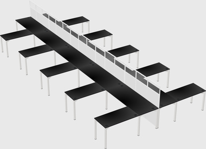 Shared l-shape cubicle