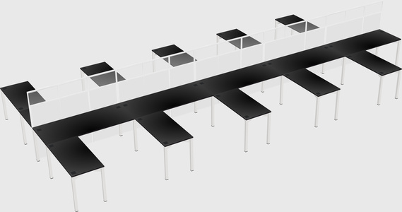 Shared l-shape cubicle
