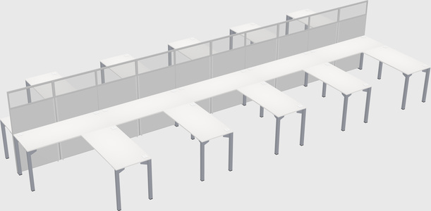 Shared l-shape cubicle