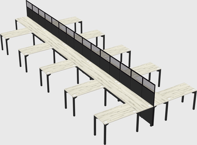 Shared l-shape cubicle