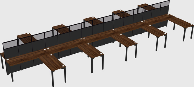 Shared l-shape cubicle